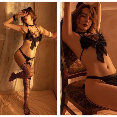 （情趣内衣）羞羞宝贝可爱迷人小猫咪套装